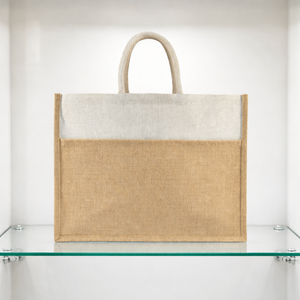 Bolsa de Yute Laminada con Logotipo Personalizado, Asas de Cuerda, Tamaño Mediano, Reutilizable, para Compras, Regalos, etc. Bag House - Product Image 6