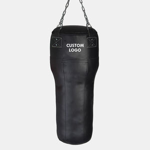 Boxing Angle Uppercut Bag Pure Black Color Durable Leather Heavy-Duty EPE Filled Shock Absorption Tear Resistant Punching Bag - Product Image 1