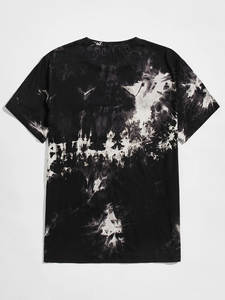 T-shirt en coton tie-dye décontracté à manches courtes pour homme, coupe régulière, respirant, anti-boulochage, séchage rapide, jersey 220g, haute qualité - Product Image 4