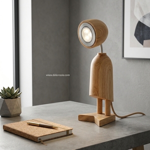 Lampe de table moderne en bois à LED pour la décoration de la maison, salon, chambre à coucher - Product Image 5