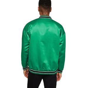 Chaqueta Varsity Azul Satinado para Hombre, Manga Larga, Cortavientos, Chaqueta Bomber de Invierno, Logotipo Personalizado, Ropa Urbana - Product Image 2