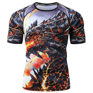 Camiseta de Compresión Personalizada con Diseño de Lobo Sublimado para Hombre, Ropa Deportiva de Secado Rápido para Gimnasio, Fitness, MMA, OEM - Product Image 1
