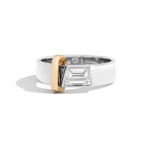 <b>Diamond</b> Wedding Band 14k 18k Solid Gold Men Trapezoid Lab Grown Bezel Set Matte Step Cut Anniversary <b>Ring</b> Manufacturer Wholesale - Product Image 3