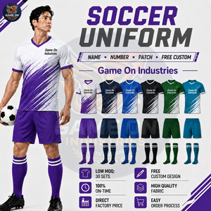 ชุดฟุตบอลแบบซับลิเมชั่นเต็มตัวสำหรับผู้ชาย ชุดเสื้อและกางเกงฟุตบอลแห้งเร็วพร้อมถุงเท้าเข้าชุด รับผลิตตามแบบ OEM ชุดกีฬาสำหรับทีม - Product Image 5