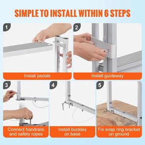 Scaletta Retrattile in Lega di Alluminio a 5 Gradini con Capacità di Carico di 350 Libbre, Altezza Regolabile 66.9-78.9 per Barche Pontone e Piscine - Product Image 6