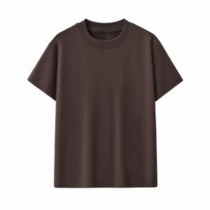 Camiseta de algodón 100% de cuello redondo de color liso para hombre y mujer, de manga corta, para verano, peso pesado 220 - Product Image 1
