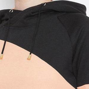 Sudadera con Capucha para Mujer, Diseño Asimétrico con Bloques de Color, Manga Larga, Tejido de Algodón, Estilo Casual para Otoño - Product Image 6