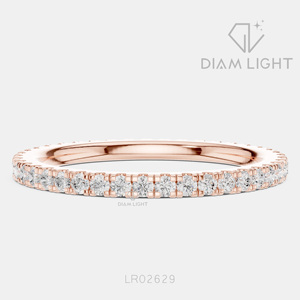 Bague de mariage en or blanc 14 carats avec diamant de laboratoire certifié IGI, taille ronde 0,504 carats, bijoux fins - Product Image 5