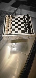 High Quality <b>Square</b> Bone Inlay Chess <b>Set</b> Luxury Decorative Board Game for Hotels and Gifts - Product Image 4