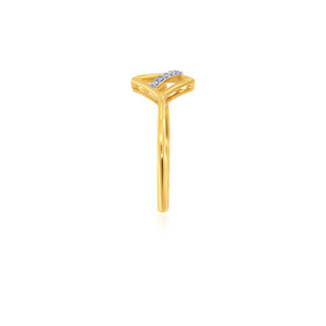 18K Yellow Gold Vertex Diamond Triangle <b>Ring</b> for Women Minimalist Geometric Diamond Accent <b>Ring</b> Modern <b>Fine</b> Jewelry Gift for her - Product Image 3