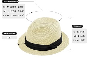 Chapeaux Panama en paille de raphia réglables, unis, respirants, pour l'équitation, la randonnée, le camping, la moto, protection solaire, unisexe - Product Image 3
