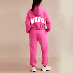 Conjunto Deportivo de Invierno para Mujer, 2 Piezas, Casual, Color Sólido, 100% Algodón, Nuevo y Popular en 2026 - Product Image 3