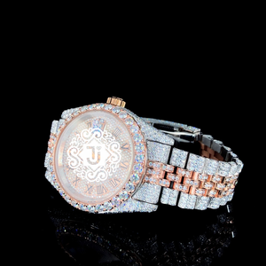 Reloj de Lujo al por Mayor, Totalmente Blanco, con Diamantes Incrustados, de Acero Inoxidable, para Uso Empresarial/Formal/de Oficina, a Precio Accesible - Product Image 2