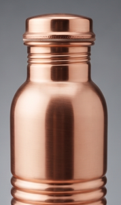 Bouteille d'eau en cuivre pur côtelé, anti-fuite, ayurvédique, pour le fitness et le yoga, récipient à boisson de luxe en métal - Product Image 2