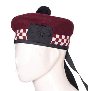 Chapeau Balmoral écossais marron 100 % laine avec pompon noir, fait main, traditionnel, pour kilt et tenue des Highlands - Product Image 2