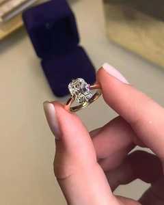 Luxury 1.00CT <b>Cushion</b> Old Mine Cut Diamond Solitaire <b>Ring</b> Lab Grown 10K Solid Gold IGI Certified Promise Gift For <b>Wedding</b> Party - Product Image 3