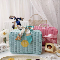 Nouvelle boîte de rangement en rotin écologique et durable, artisanat chinois traditionnel créatif, petit panier de pique-nique, valise portable tressée