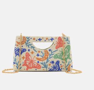 Bolso de Hombro Tipo Clutch con Cuentas, Estilo Bohemio, Diseño Indio, para Mujer, Hecho a Mano, de Lona, para Uso Diario, Viajes y Salidas Nocturnas - Product Image 4