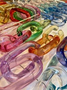 Maillons de chaîne en résine écologiques personnalisables, grandes tailles et options transparentes/multicolores, style fait main tendance pour cadeaux - Product Image 6