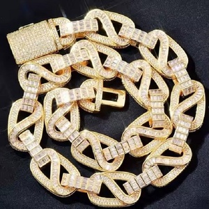 Cadena Cubana de Plata de Lujo para Hombre, con Incrustaciones de Diamantes VVS en Oro Amarillo, Probador de Diamantes, Moissanita, para Regalos de Boda - Product Image 1