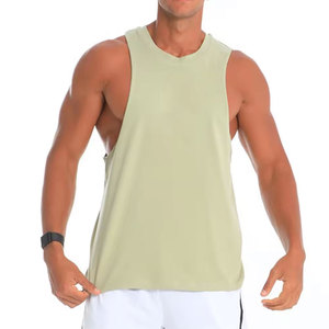 Débardeur sans manches pour homme Econex Sports, vert clair, col rond, couleur unie, tricoté, respirant, séchage rapide, vêtements de sport décontractés - Product Image 1