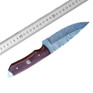 Premium Handmade Fixed Blade Hunting Knife Damascus Steel Wood Handle <b>Leather</b> Sheath Camping Knife 3-Year Warranty Customizable - Product Image 6