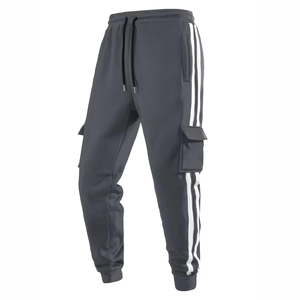 Men Cargo Jogger Pant Lightweight Breathable Anti-Wrinkle Elastic Waist Casual Style Plain Dyed Knitted Nylon/Cotton Sweatpants - Product Image 6
