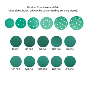 100pcs 6 인치 샌딩 디스크 습식 건조 필름 지원 녹색 모래 디스크 후크 및 루프 자동차 페인트 용 먼지없는 무작위 궤도 샌더 종이 - Product Image 4