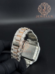 Reloj de Lujo con Diamantes Moissanite y Logotipo Personalizado, Estilo Hip Hop, Acero Inoxidable, para Hombre, Disponible para Exportación - Product Image 2