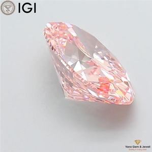 เพชร CVD รูปไข่ ขนาด 4.00 กะรัต สีชมพูแฟนซีสดใส ความสะอาดระดับ VVS2 ได้รับการรับรองจาก IGI สำหรับงานเครื่องประดับสั่งทำ - Product Image 3