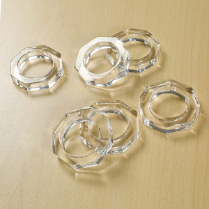 Elegant Acrylic napkin Ring Hexagonal Shape Table Decoration Accessories For <b>Wedding</b> & Parties <b>Tissues</b> Holding Rings - Product Image 6