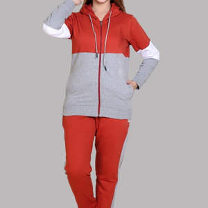 Conjunto Deportivo de Invierno para Mujer, Talla Grande, Color Sólido, 100% Algodón, Sudadera con Capucha y Pantalones Jogger de Dos Piezas - Product Image 5
