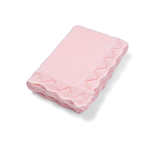 Eco-Friendly Cute Knitted Baby <b>Throw</b> <b>Blanket</b> 100% Cotton Solid Color Rectangle 209-278g Heirloom Customizable Vietnam OEM ODM - Product Image 1