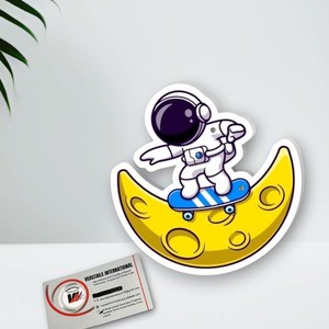 Palette magnétique en acrylique pour extensions de cils, motif astronaute mignon sur la lune - Product Image 1