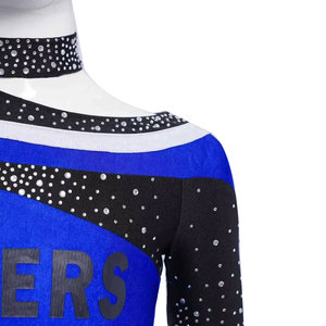 Vêtements de sport de haute qualité, respirants, en polyester, pour équipes, vêtements de danse pour filles, uniformes de cheerleading pour enfants avec strass - Product Image 4