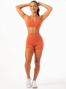 Women's Comfortable Breathable <b>High</b> <b>Waist</b> Gym Yoga <b>Shorts</b> Tummy Control Stretchy Workout Custom Logo Solid Pattern Wholesale - Product Image 2