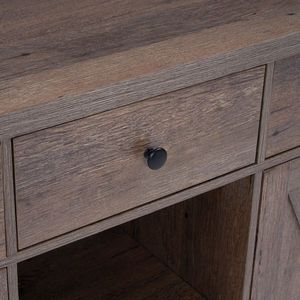 Credenza Vintage 120x40x85cm Grigia in Truciolato con Impiallacciatura Triamine, Ripiani, Cassetti e Scomparti - Product Image 4