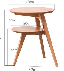 Solid Wood Self-adhesive Oil Proof <b>Bedside</b> Cabinet Two-Tier Tea <b>Table</b> Nordic <b>Minimalist</b> Bedroom Living Room Furniture Decoration - Product Image 2