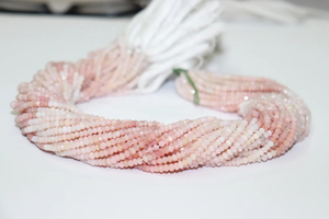 Perles de rondelle à facettes en opale rose naturelle brin d'opale rose ombré brins de pierres précieuses organiques - Product Image 3