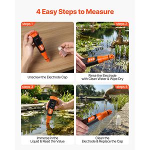 Misuratore di pH con Sonda Impermeabile IP68, Range 0-14 pH, Display VA, RS485, Kit Tester Tascabile con Polvere di Calibrazione Inclusa - Product Image 5