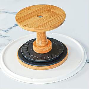 Rotating Ceramic <b>Cake</b> <b>Stand</b> with High Base Birthday <b>Cake</b> Display Tray Dessert Confectionery Serving <b>Stand</b> for Party Wedding - Product Image 5