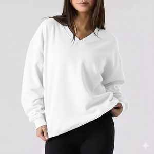 Sweat-shirt tricoté imprimé oversize pour femme, automne-hiver, décontracté, en tissu brossé doux, manches longues, coupe décontractée, haut moderne - Product Image 1