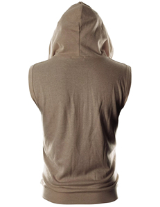 Chaleco con Capucha y Cremallera sin Mangas para Hombre, Color Sólido, Informal, Transpirable, de Felpa Francesa, Corte Regular, para Otoño - Product Image 2