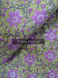 Tela de Algodón Estampada a Mano de Alta Calidad, 100% Algodón Puro, Tinte Natural, Estampado Floral para Prendas de Vestir - Product Image 5