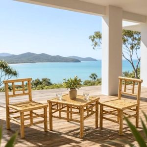 Fabricant de meubles en bambou du Vietnam – Ensemble table et chaises de bistrot naturelles faites à la main pour jardin, terrasse, café et complexe hôtelier - Product Image 1