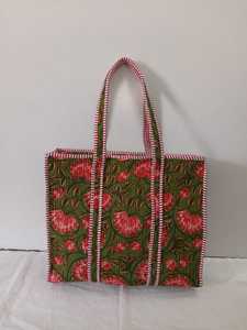 Handmade Kantha Quilted <b>Bag</b> with Colorful <b>Patchwork</b> Textile Design for Fashion Travel Shopping Gifting and Wholesale Supply - Product Image 2
