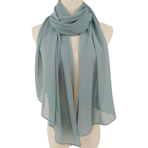 Women Solid Color Chiffon <b>Scarf</b> Long Simple Style All Seasons Skin Friendly Daily Wear Accessory - Product Image 2