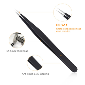 Pinzas para Pestañas y Cejas de Volumen con Marca Privada Personalizada, Aplicador de Belleza de Acero Inoxidable, Punta Puntiaguda para Extensión de Pestañas de Fibra - Product Image 3