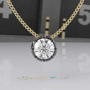 Collar con Colgante de Moissanita en Forma de Pera, Corte Estilo Georgiano, Oro de 14K, Joyería Cristiana para Fiestas con Cadena de Cuerda - Product Image 1