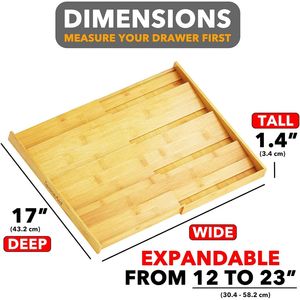 Organisateur de tiroir à épices extensible en bambou à 4 niveaux, profondeur 3 pouces, pour rangement de condiments de cuisine, insert de meuble - Product Image 2